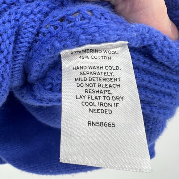 Caslon Merino Wool Blend Blue Pullover Sweater Women's Small - Picture 3 of 4